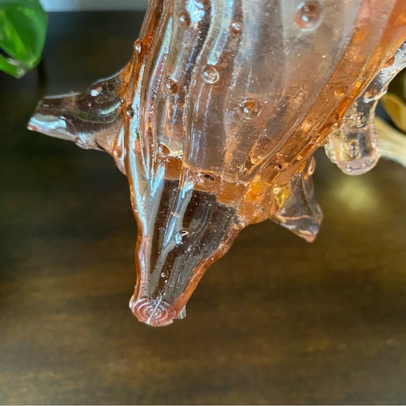 Antique Northwood LG Wright Pink Glass Town Tree Trunk Pump Creamer Vase Footed - Picture 8 of 9